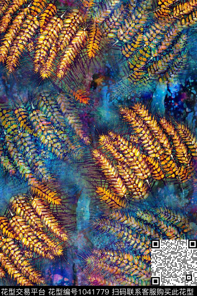 民族风麦穗几何数码印花华亿平台下载（图片编号: 1041779） - 瓦栏（Walan）