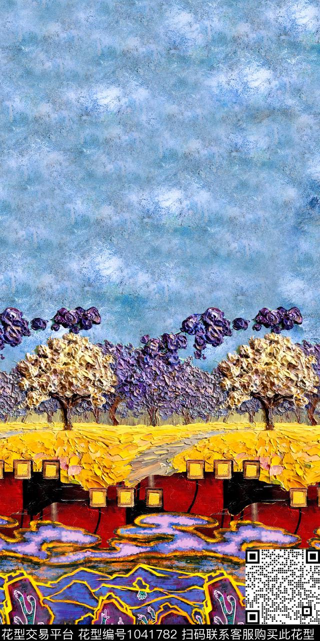 休闲纹理树林数码印花华亿平台下载（图片编号: 1041782） - 瓦栏（Walan）