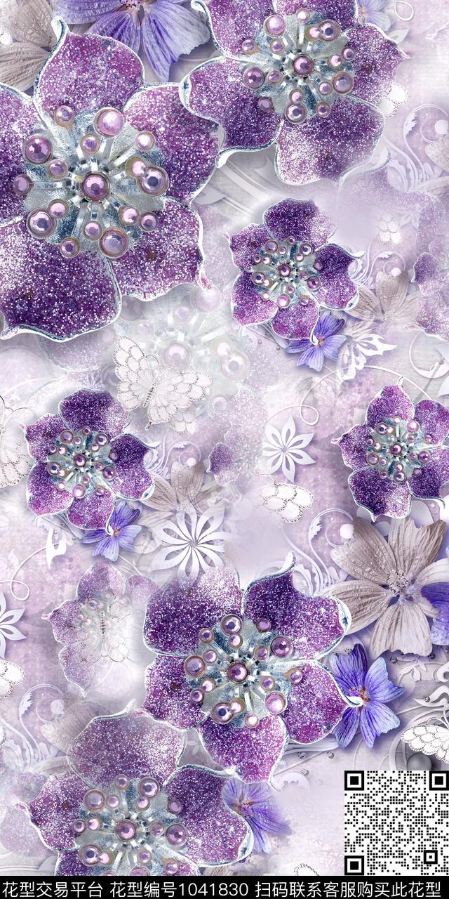 迪拜花卉饰品花卉金属花卉数码印花华亿平台下载（图片编号: 1041830） - 瓦栏（Walan）