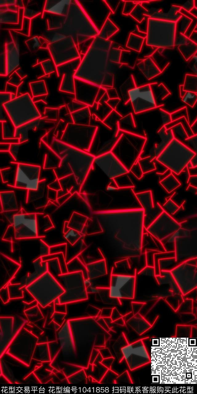格子抽象几何数码印花华亿平台下载（图片编号: 1041858） - 瓦栏（Walan）