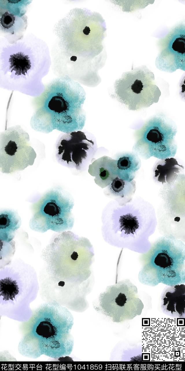 抽象花卉小碎花抽象数码印花华亿平台下载（图片编号: 1041859） - 瓦栏（Walan）