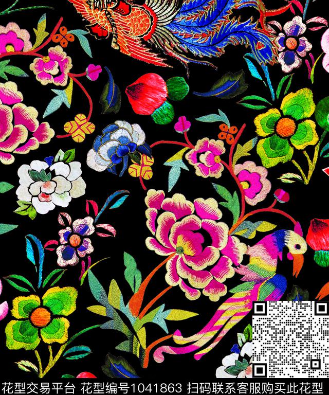 数码华亿平台凤凰绣花华亿平台数码印花华亿平台下载（图片编号: 1041863） - 瓦栏（Walan）