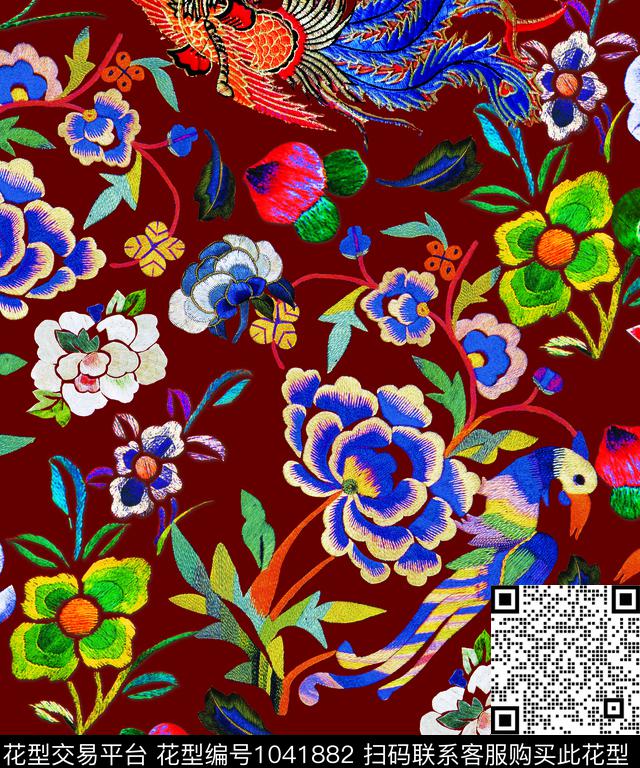 数码华亿平台凤凰绣花华亿平台数码印花华亿平台下载（图片编号: 1041882） - 瓦栏（Walan）