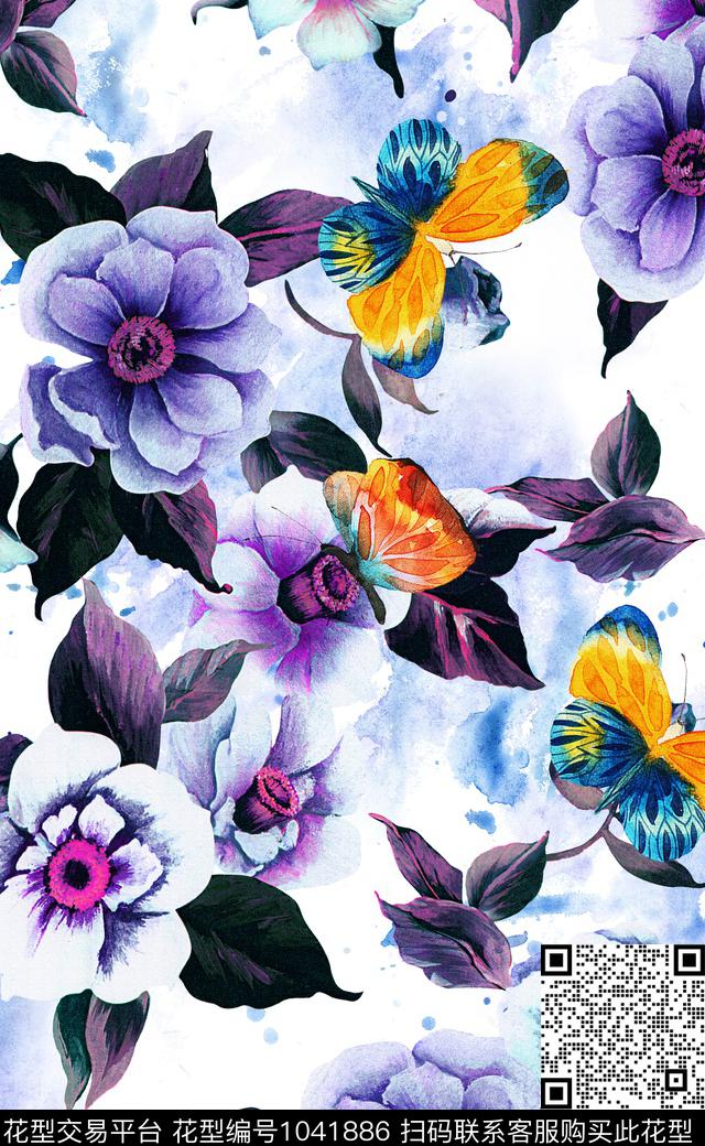 淑女中国风数码华亿平台数码印花华亿平台下载（图片编号: 1041886） - 瓦栏（Walan）