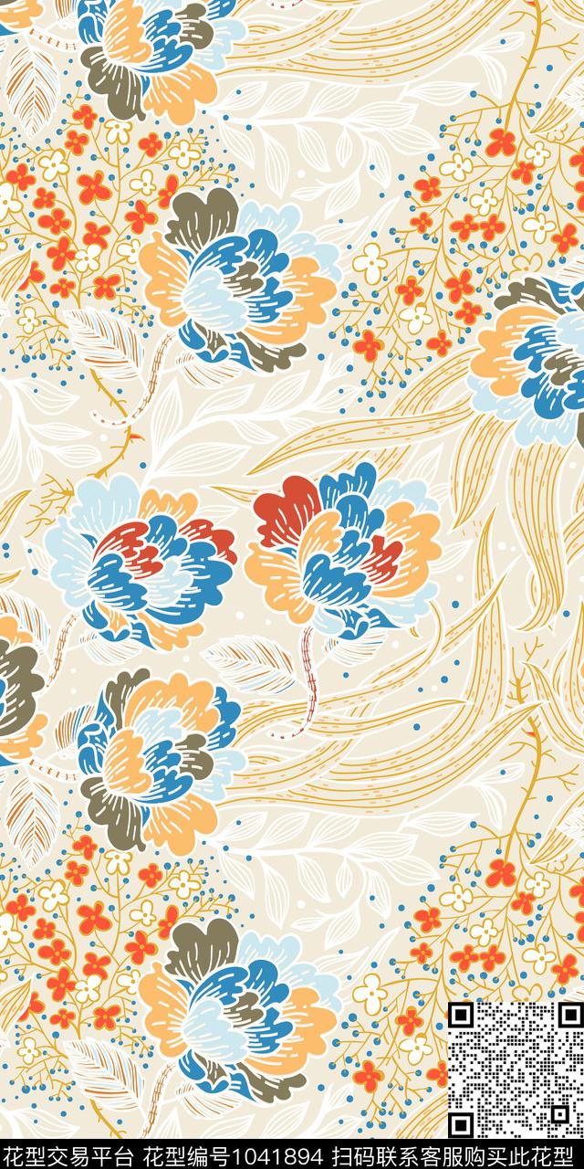 素雅欧洲精致清新数码印花华亿平台下载（图片编号: 1041894） - 瓦栏（Walan）