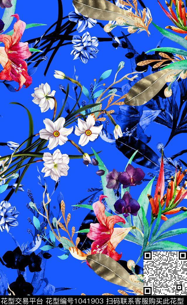 淑女中国风数码华亿平台数码印花华亿平台下载（图片编号: 1041903） - 瓦栏（Walan）