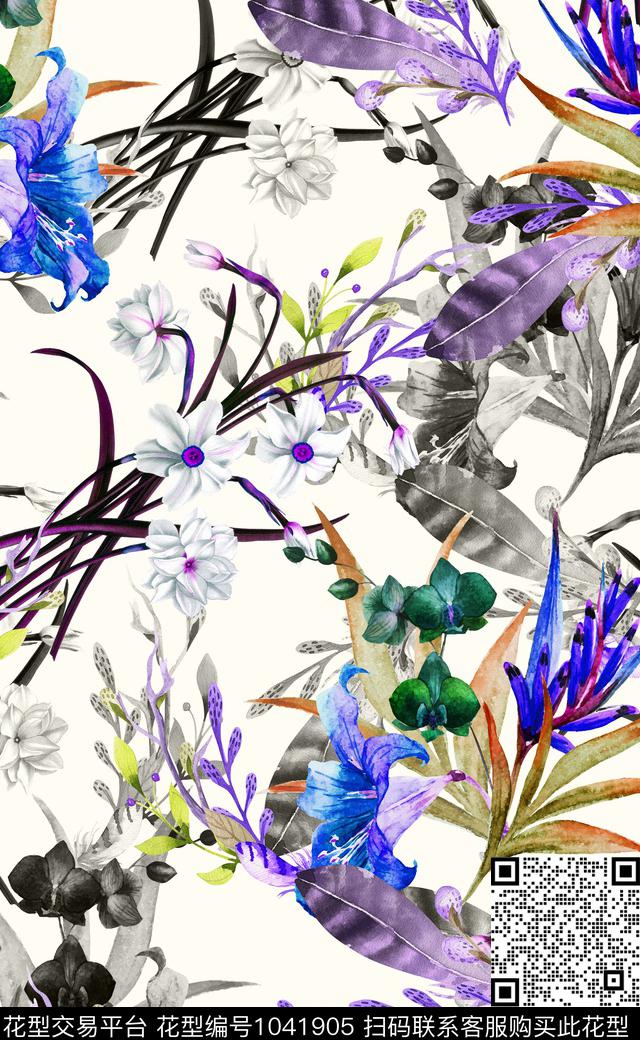 淑女中国风数码华亿平台数码印花华亿平台下载（图片编号: 1041905） - 瓦栏（Walan）