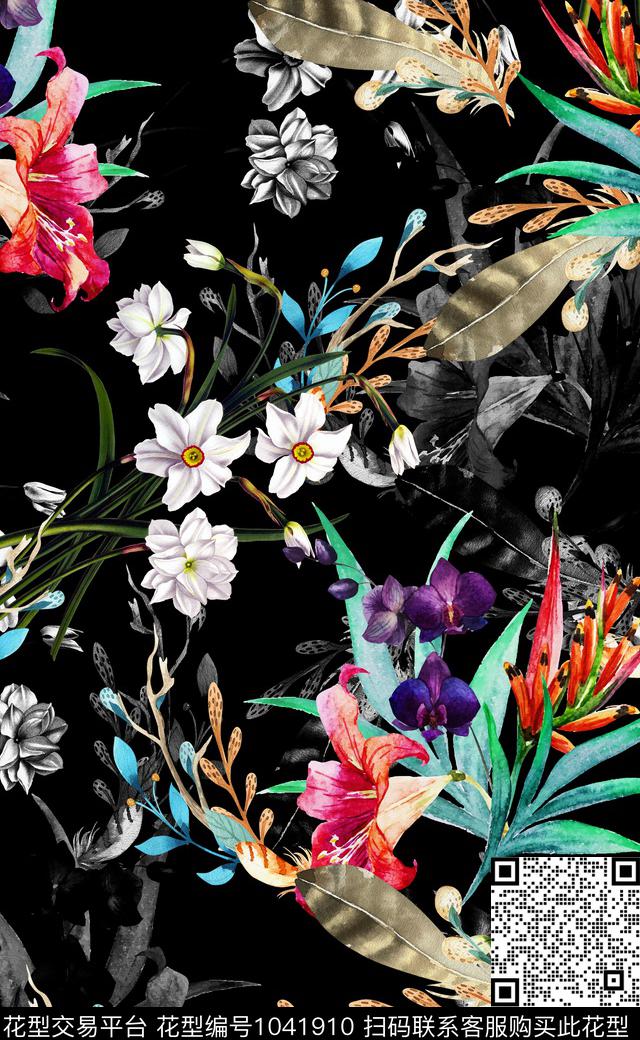 淑女中国风数码华亿平台数码印花华亿平台下载（图片编号: 1041910） - 瓦栏（Walan）