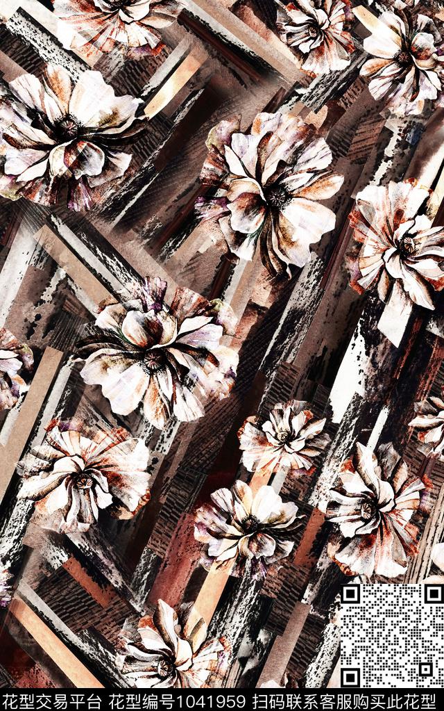 数码华亿平台民族风抽象数码印花华亿平台下载（图片编号: 1041959） - 瓦栏（Walan）