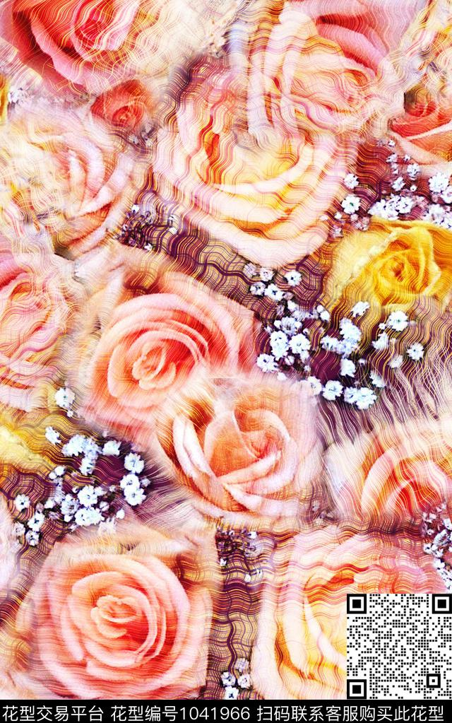 数码华亿平台民族风抽象数码印花华亿平台下载（图片编号: 1041966） - 瓦栏（Walan）