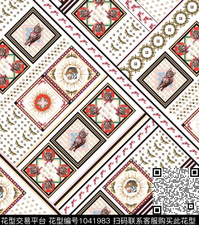 数码华亿平台花卉几何数码印花华亿平台下载（图片编号: 1041983） - 瓦栏（Walan）