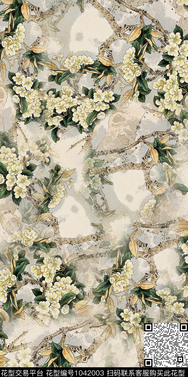 数码华亿平台花卉女装数码印花华亿平台下载（图片编号: 1042003） - 瓦栏（Walan）