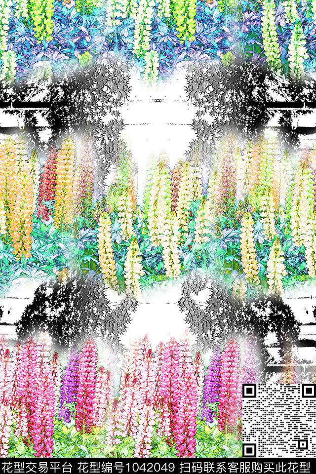 肌理花卉女装数码印花华亿平台下载（图片编号: 1042049） - 瓦栏（Walan）