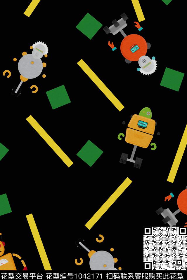 卡通几何手绘花卉传统印花华亿平台下载（图片编号: 1042171） - 瓦栏（Walan）