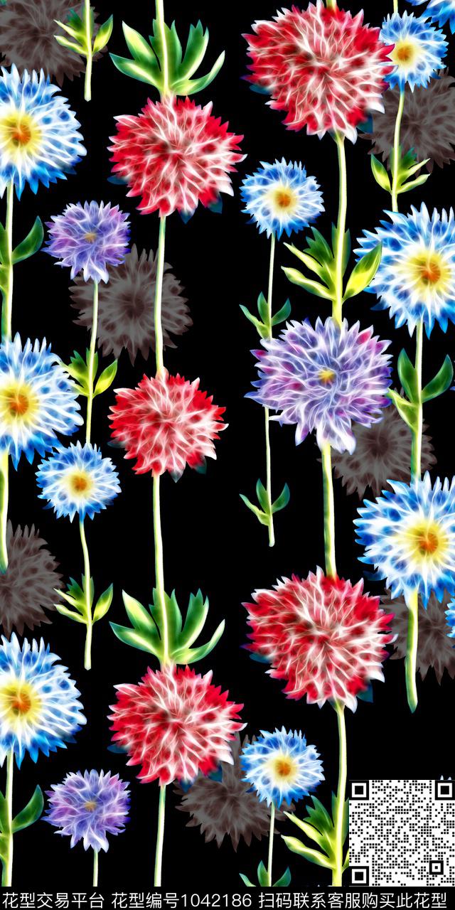 数码华亿平台朦胧花卉2018秋冬女装数码印花华亿平台下载（图片编号: 1042186） - 瓦栏（Walan）