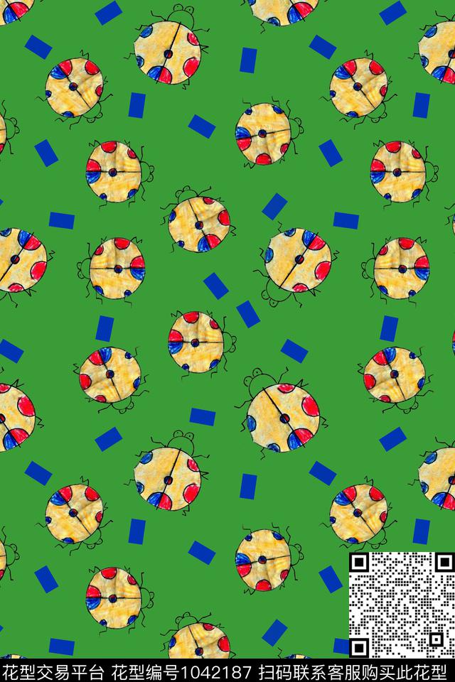 卡通几何手绘花卉传统印花华亿平台下载（图片编号: 1042187） - 瓦栏（Walan）