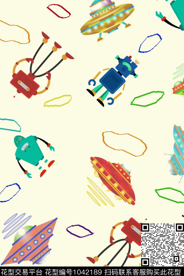 卡通几何手绘花卉传统印花华亿平台下载（图片编号: 1042189） - 瓦栏（Walan）