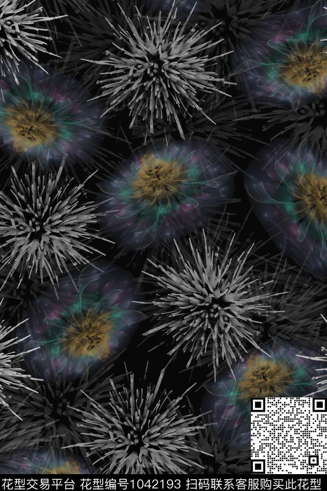 数码华亿平台抽象花卉数码印花华亿平台下载（图片编号: 1042193） - 瓦栏（Walan）