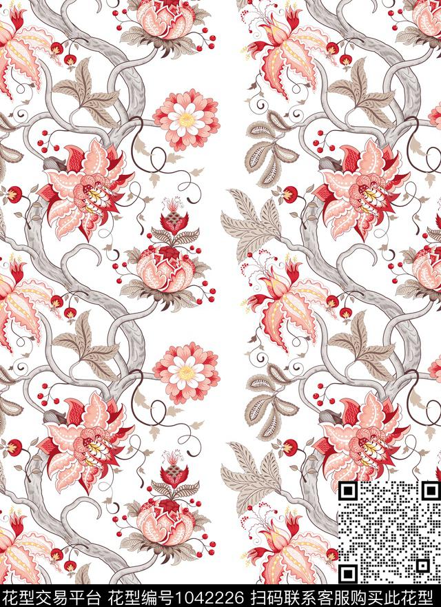 波点宫廷风大牌风数码印花华亿平台下载（图片编号: 1042226） - 瓦栏（Walan）