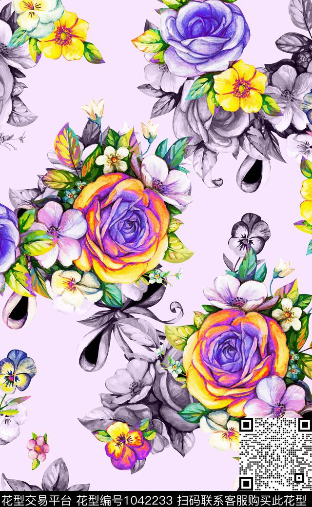 淑女中国风数码华亿平台数码印花华亿平台下载（图片编号: 1042233） - 瓦栏（Walan）