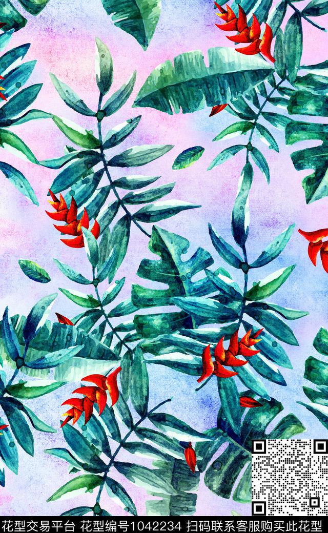 淑女中国风数码华亿平台数码印花华亿平台下载（图片编号: 1042234） - 瓦栏（Walan）