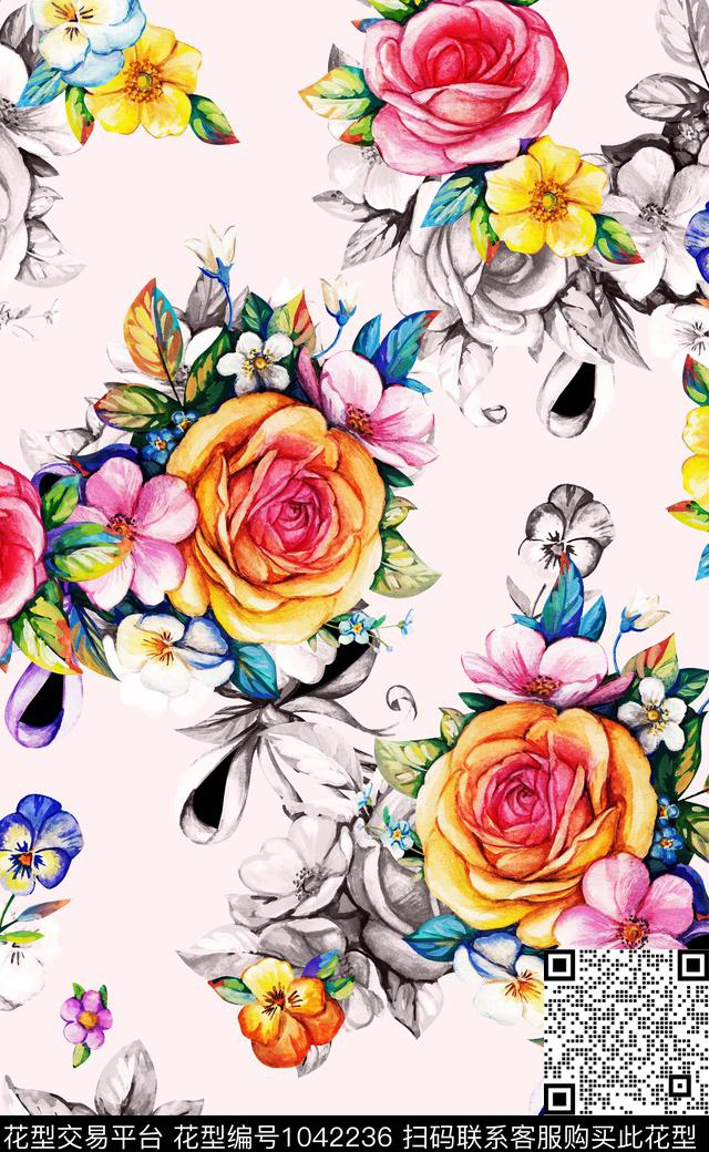 淑女中国风数码华亿平台数码印花华亿平台下载（图片编号: 1042236） - 瓦栏（Walan）