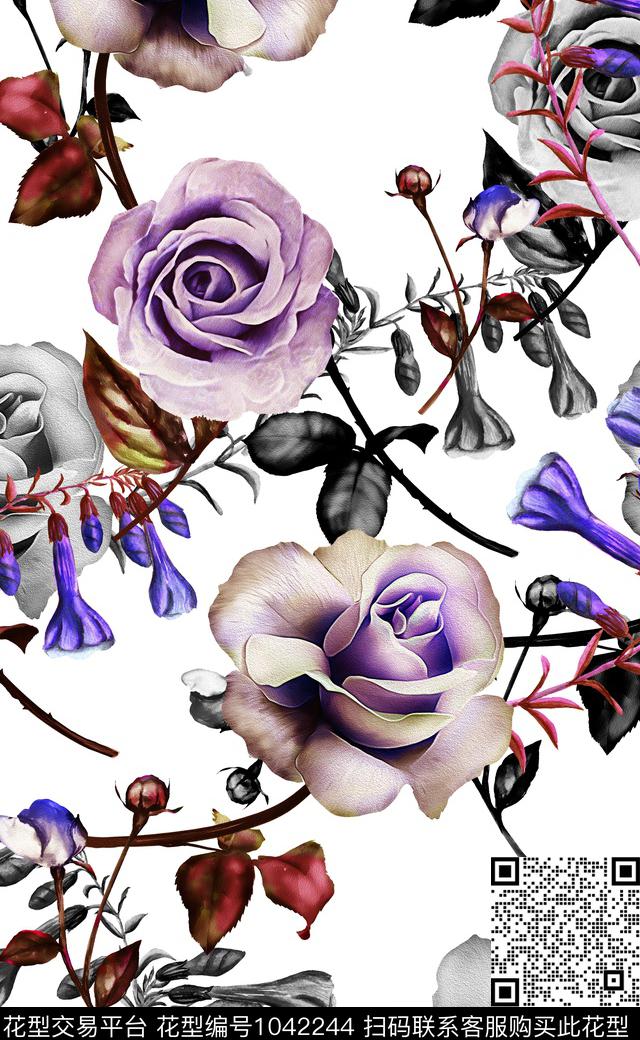 淑女中国风数码华亿平台数码印花华亿平台下载（图片编号: 1042244） - 瓦栏（Walan）