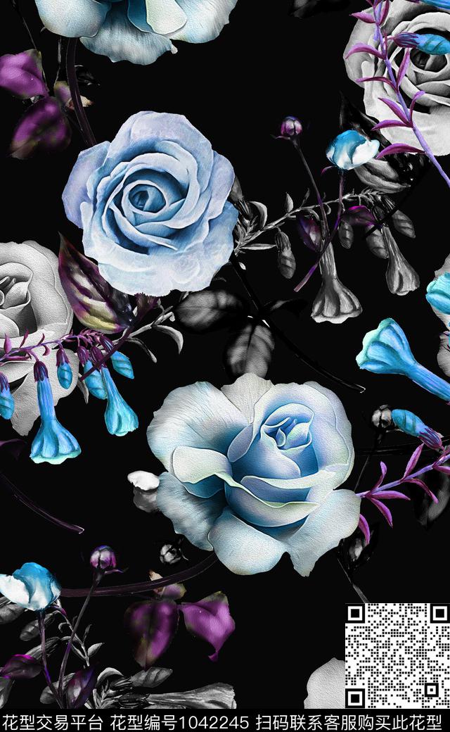 淑女中国风数码华亿平台数码印花华亿平台下载（图片编号: 1042245） - 瓦栏（Walan）