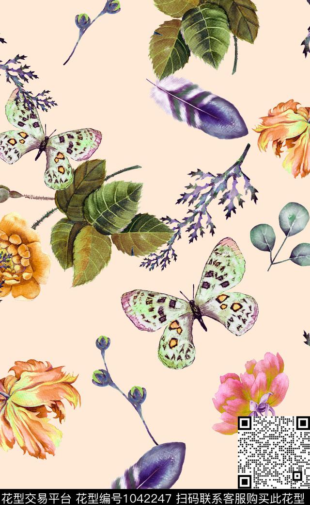 淑女中国风数码华亿平台数码印花华亿平台下载（图片编号: 1042247） - 瓦栏（Walan）