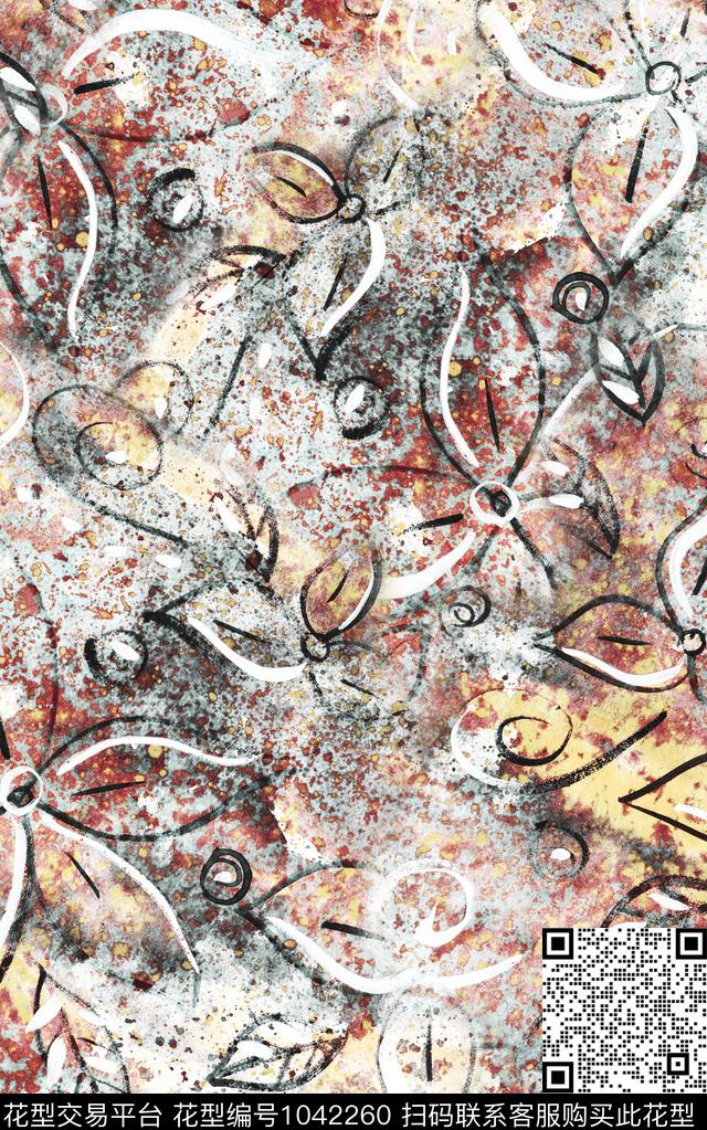 数码华亿平台民族风抽象数码印花华亿平台下载（图片编号: 1042260） - 瓦栏（Walan）
