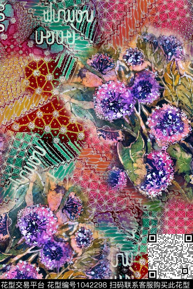 肌理花卉数码华亿平台数码印花华亿平台下载（图片编号: 1042298） - 瓦栏（Walan）