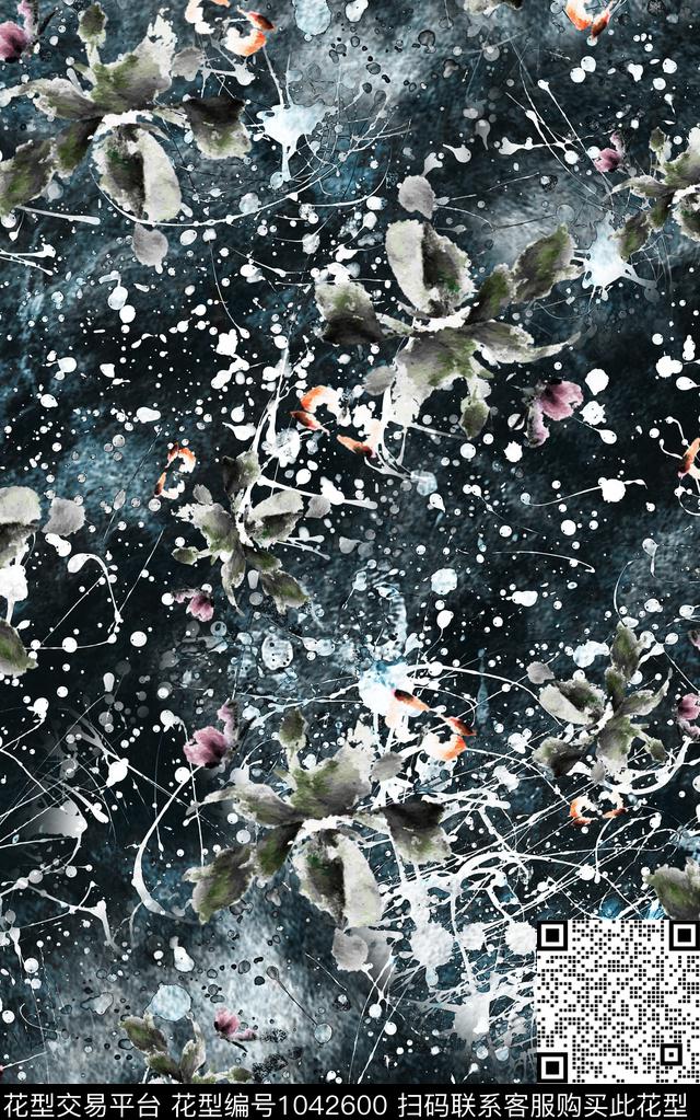 数码华亿平台抽象复古数码印花华亿平台下载（图片编号: 1042600） - 瓦栏（Walan）