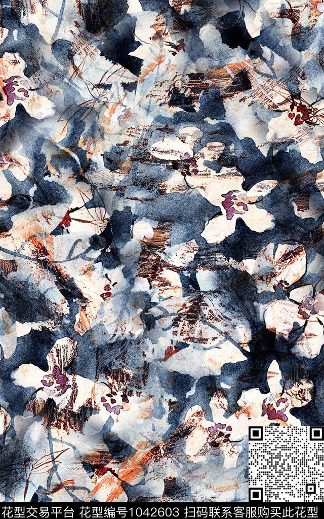 数码华亿平台抽象复古数码印花华亿平台下载（图片编号: 1042603） - 瓦栏（Walan）