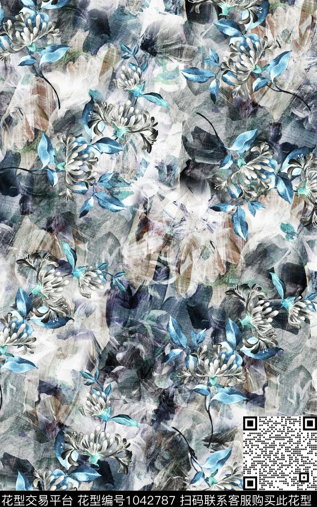 数码华亿平台民族风抽象数码印花华亿平台下载（图片编号: 1042787） - 瓦栏（Walan）