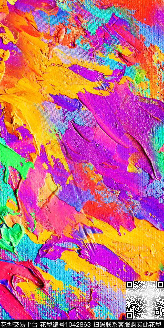 数码华亿平台抽象油画华亿平台数码印花华亿平台下载（图片编号: 1042863） - 瓦栏（Walan）