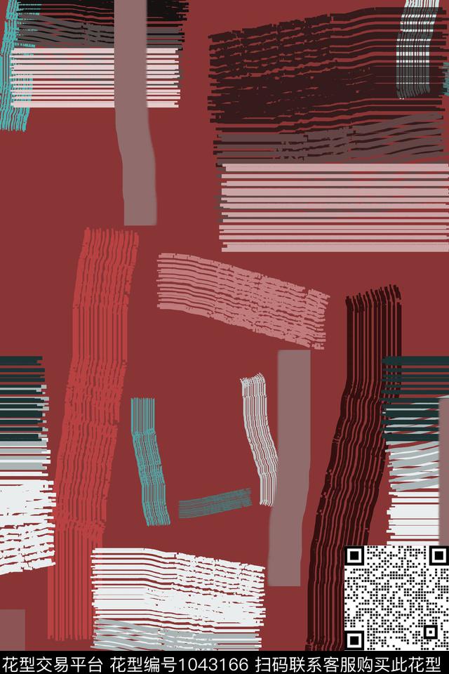 抽象几何手绘线条笔触传统印花华亿平台下载（图片编号: 1043166） - 瓦栏（Walan）