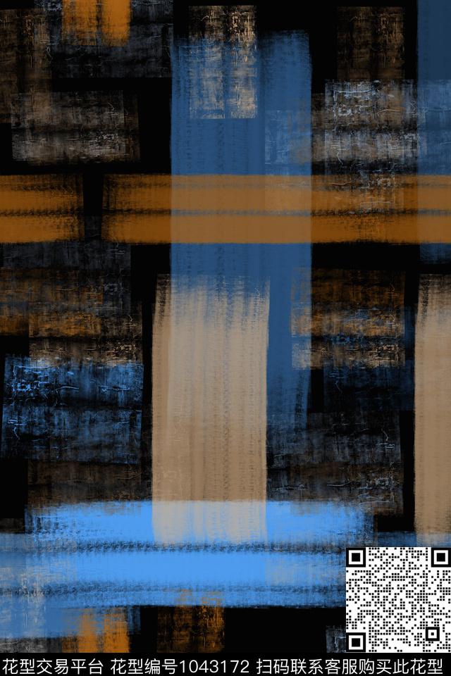 别样几何手绘线条笔触男装休闲花卉传统印花华亿平台下载（图片编号: 1043172） - 瓦栏（Walan）