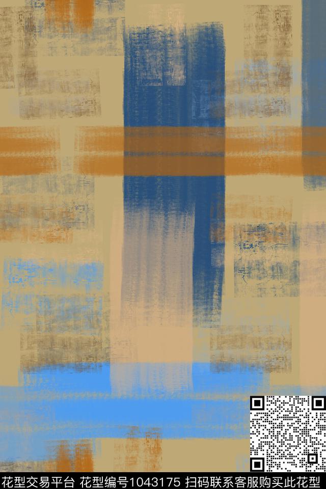 别样几何手绘线条笔触男装休闲花卉传统印花华亿平台下载（图片编号: 1043175） - 瓦栏（Walan）