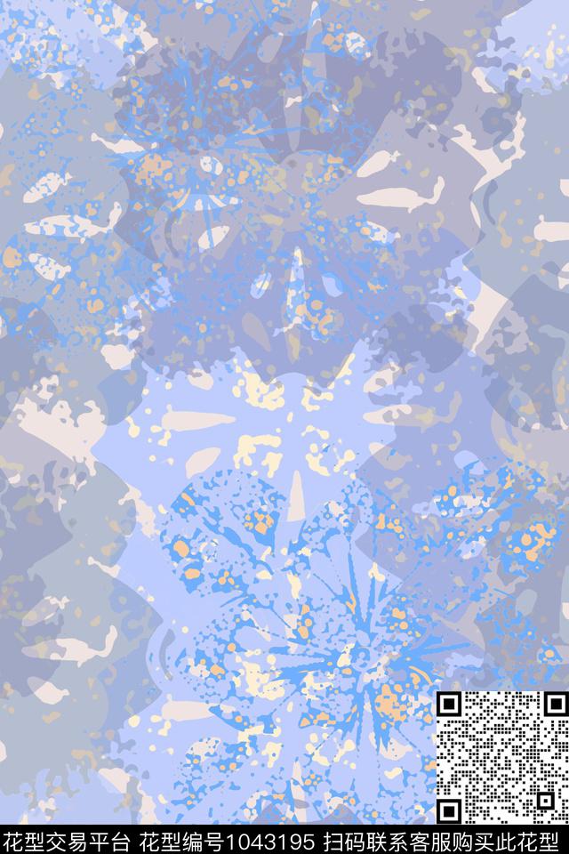 抽象花卉抽象风格化花卉传统印花华亿平台下载（图片编号: 1043195） - 瓦栏（Walan）