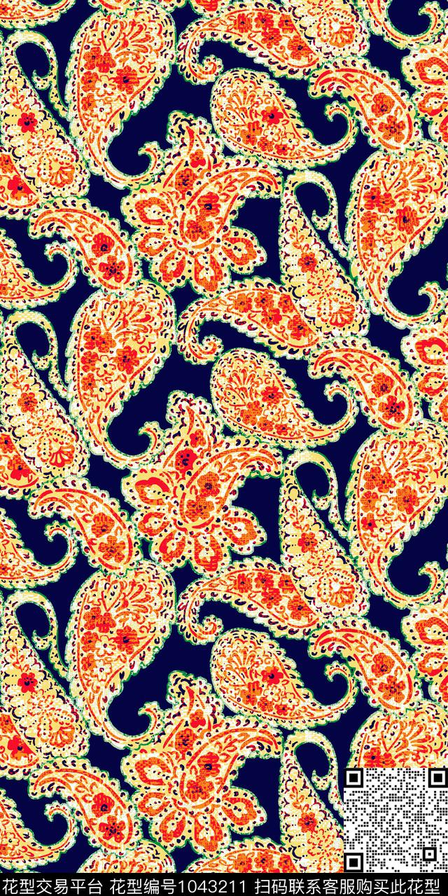 佩斯利复古民族风传统印花华亿平台下载（图片编号: 1043211） - 瓦栏（Walan）