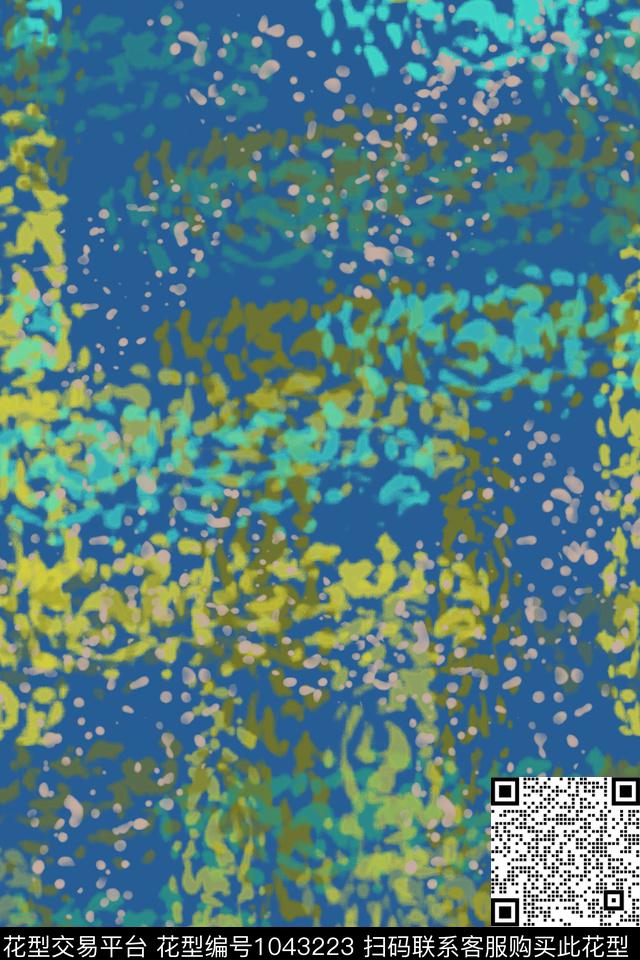 抽象迷彩肌理图案数码印花华亿平台下载（图片编号: 1043223） - 瓦栏（Walan）
