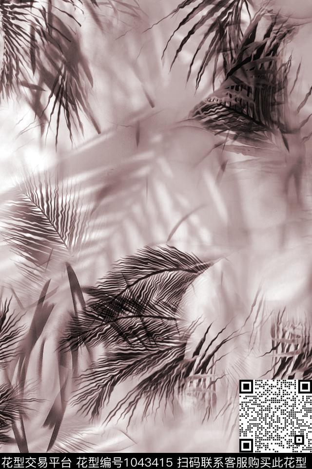 女装热带华亿平台绿植树叶数码印花华亿平台下载（图片编号: 1043415） - 瓦栏（Walan）