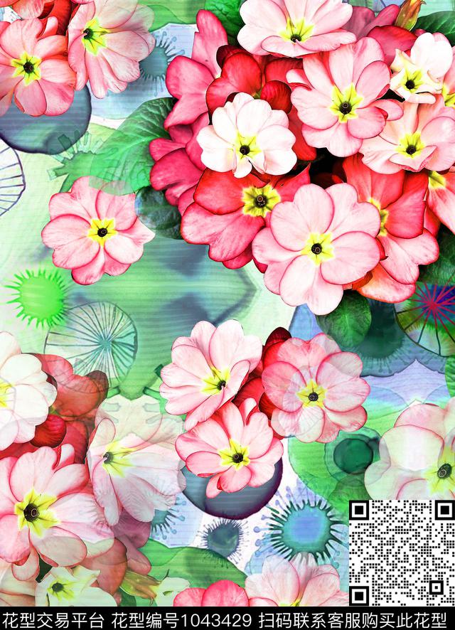 混合拼接小碎花大牌风数码印花华亿平台下载（图片编号: 1043429） - 瓦栏（Walan）