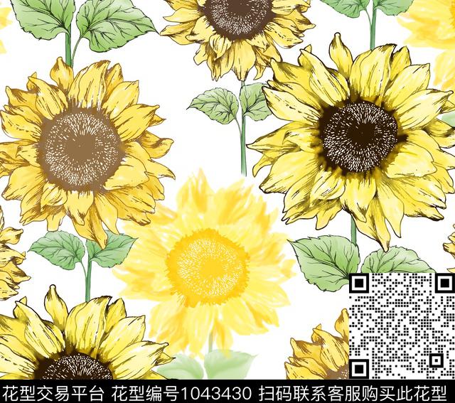 数码华亿平台民族风花卉数码印花华亿平台下载（图片编号: 1043430） - 瓦栏（Walan）