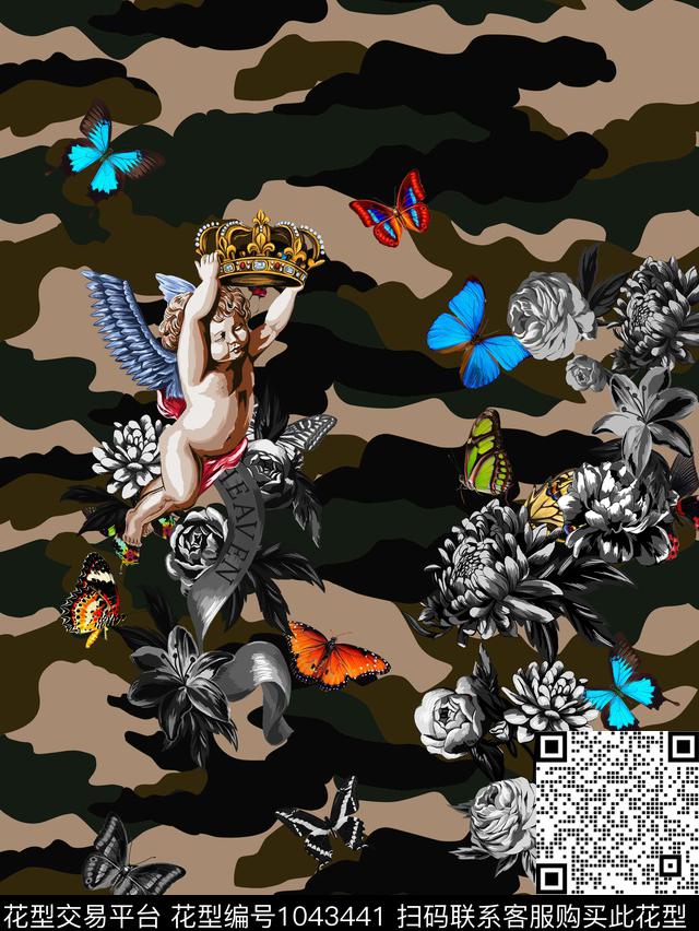 动物花卉天使DOLCEGABBANA数码印花华亿平台下载（图片编号: 1043441） - 瓦栏（Walan）