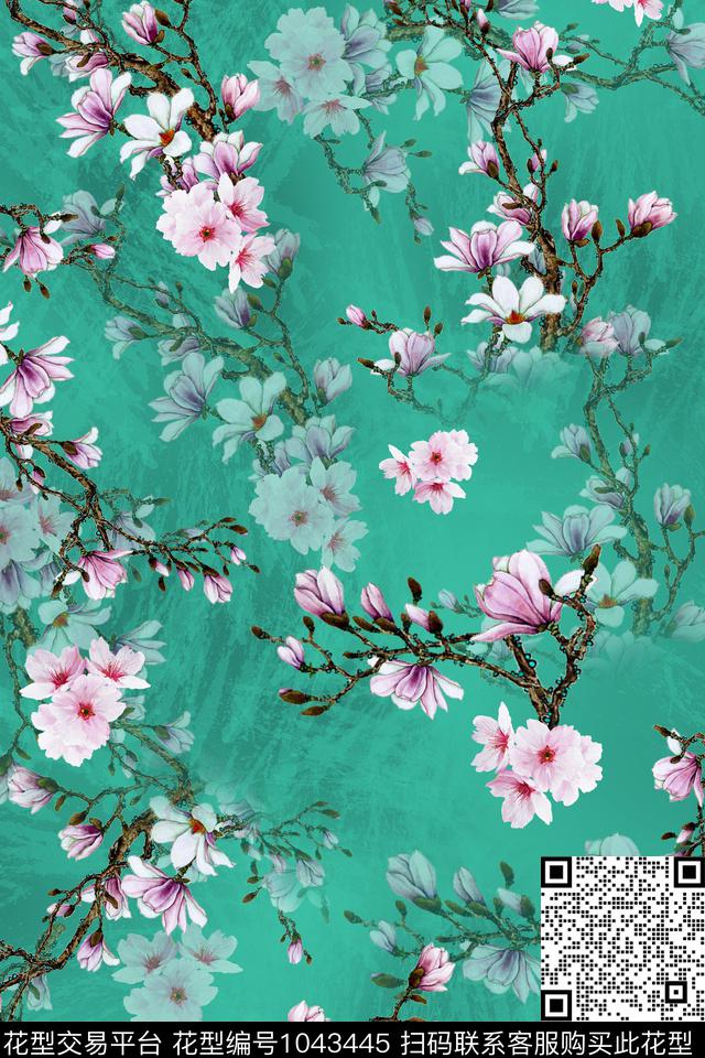 数码华亿平台花卉桃花数码印花华亿平台下载（图片编号: 1043445） - 瓦栏（Walan）