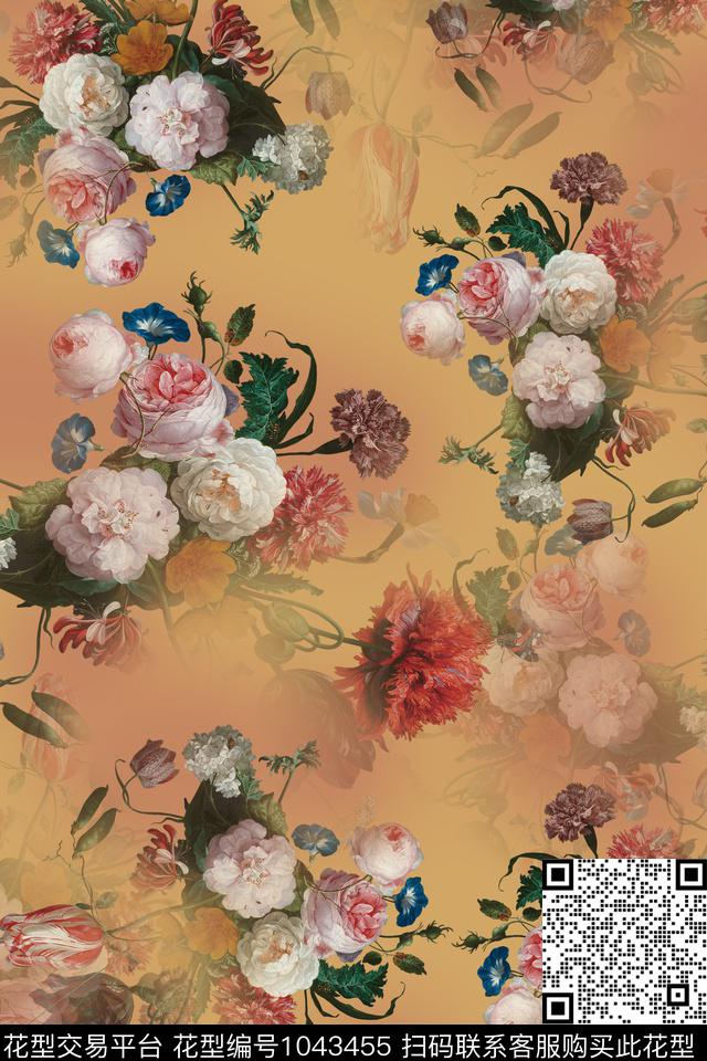 数码华亿平台花卉油画华亿平台数码印花华亿平台下载（图片编号: 1043455） - 瓦栏（Walan）