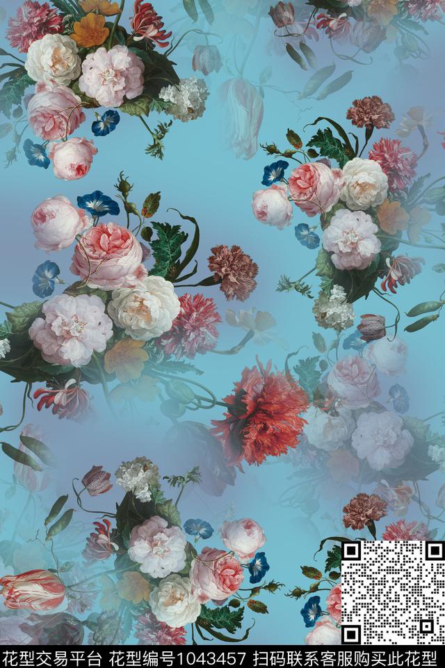 数码华亿平台花卉油画华亿平台数码印花华亿平台下载（图片编号: 1043457） - 瓦栏（Walan）