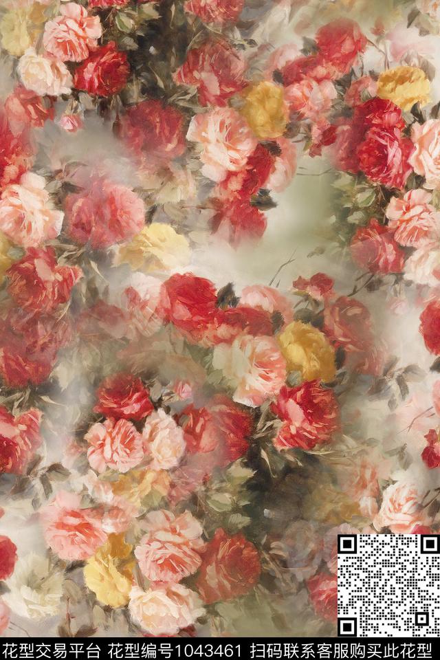 数码华亿平台花卉油画华亿平台数码印花华亿平台下载（图片编号: 1043461） - 瓦栏（Walan）