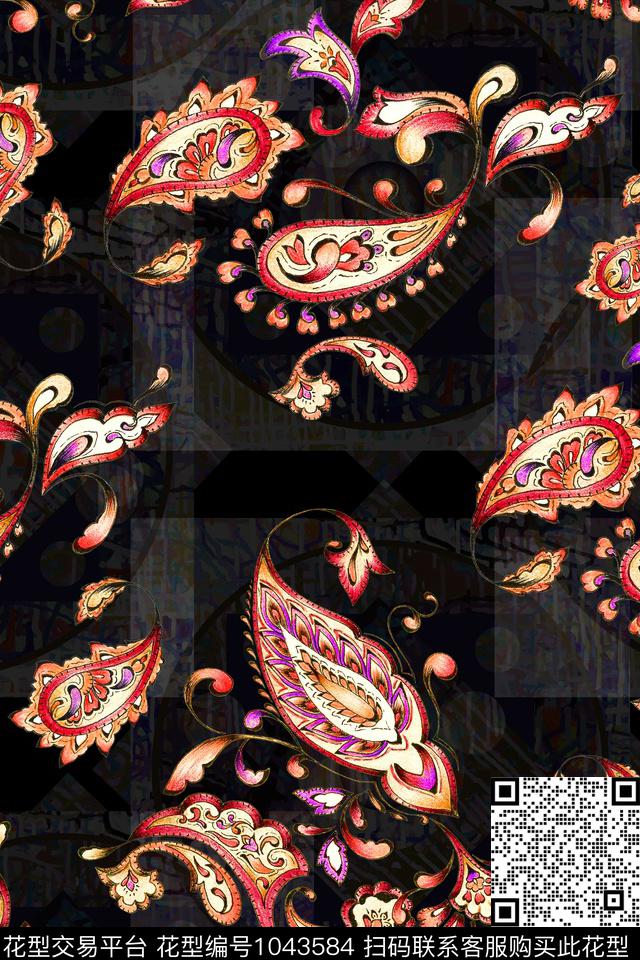 数码华亿平台抽象大牌风数码印花华亿平台下载（图片编号: 1043584） - 瓦栏（Walan）